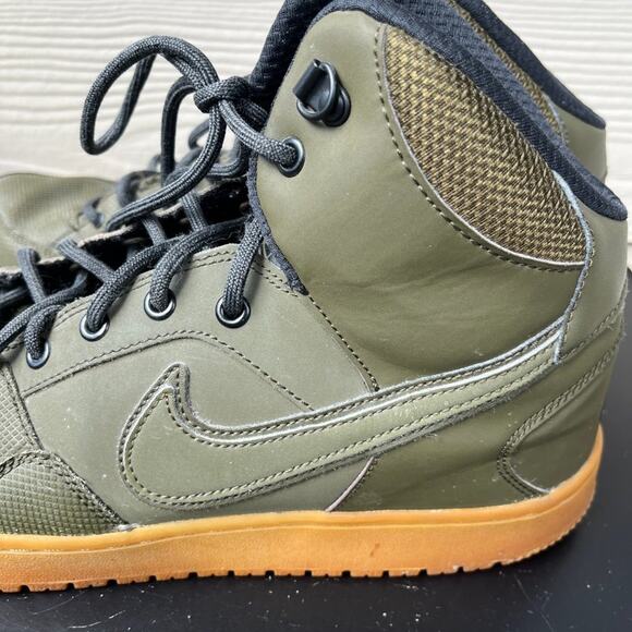 Nike Men's Son of Force Mid Loden Green Leather Shoes Sneakers Size 12 - Picture 5 of 11